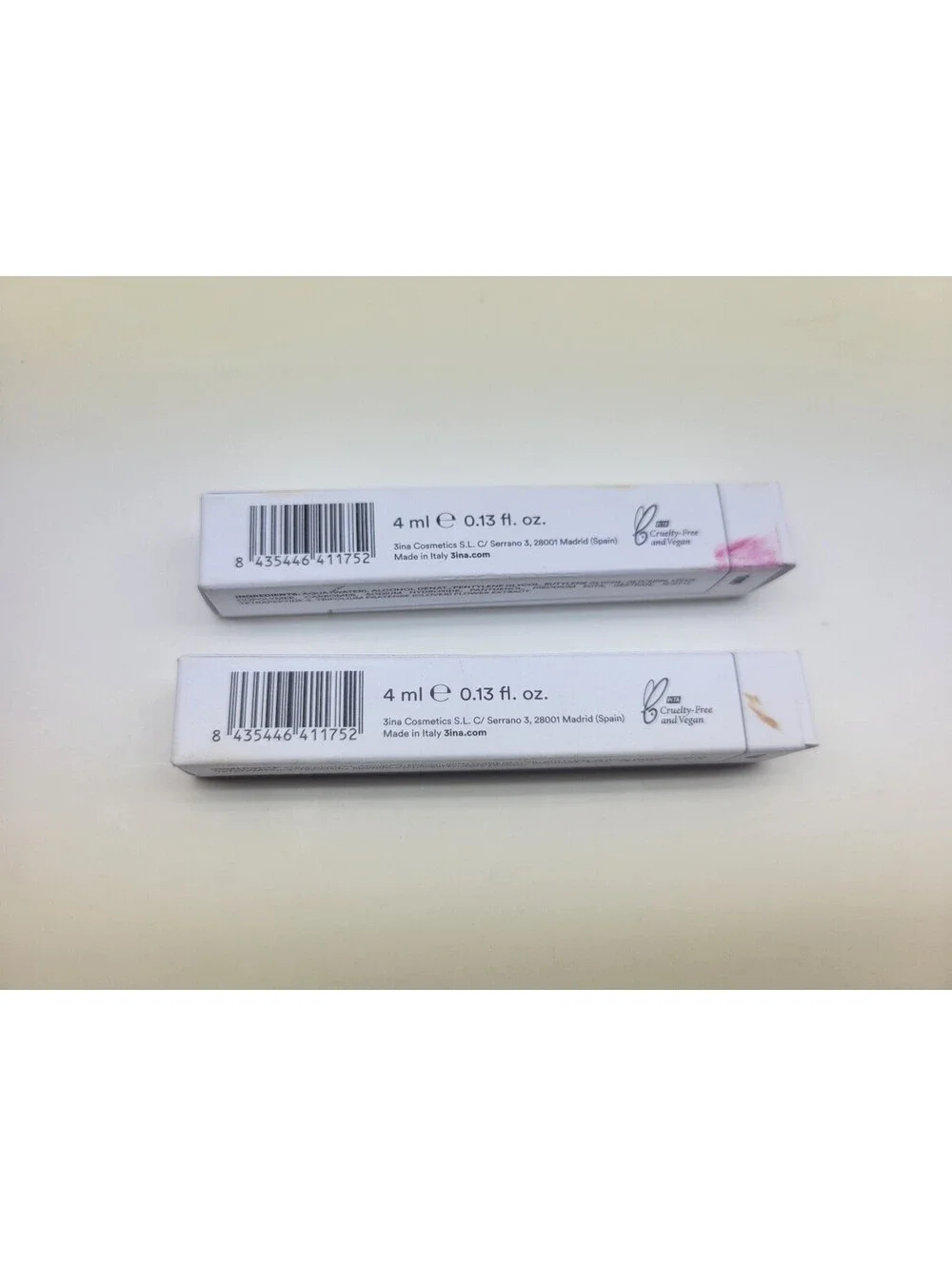 3INA MAKEUP The Eyebrow Mascara 100 Transparent 4mL Travel Sz **Lot of 2** READ